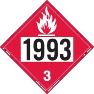 🔥 labelmaster zt2-1993 пламенно жидкостный hazmat щит - un 1993 (пачка из 25), картонная бирка логотип