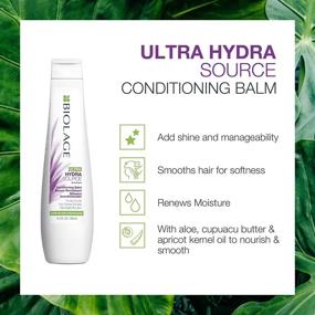 img 3 attached to BIOLAGE Ultra Hydrasource Conditioning Balm: Anti-Frizz Deep Conditioner for Very Dry Hair, Silicone-Free, Vegan - Renewing Hair Moisture