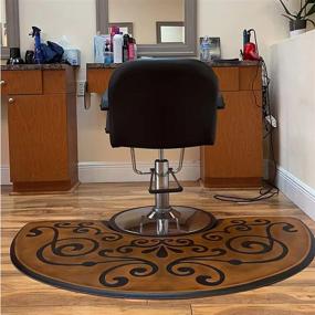 img 3 attached to 💆 Amcomfy 3 ft. x 5 ft. Anti Fatigue Semi Circle Salon Mat: Enhance Comfort and Safety in Your Salon or Barber Shop with this Anti-Slip Antique Series Floor Mat (3' x 5' x 5/8'', Antique Light)