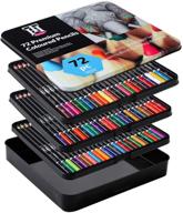 72 premium colored pencils set: perfect for coloring, sketching, and shading -vibrant colors for beginner & pro artists logo