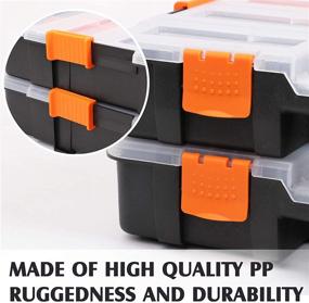 img 1 attached to MIXPOWER 15-inch 2-Pack Toolbox Organizer Sets with 20 Removable Dividers - Durable Plastic Box, Perfect for Small Parts, Screws, Nuts - 34-Compartment, Black/Orange Design - (2 Pieces Set)