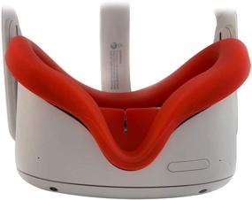 img 4 attached to 🔴 TATACO VR VR Oculos Quest 2 силиконовый чехол для глазных подушек - защита от пота, блокировка света, антискользящий, красный, стиральный