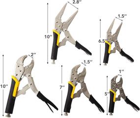 img 3 attached to 🔧 Набор из 5 кусков больших и маленьких зажимных плоскогубцев KOTTO - изогнутые зажимные длинноносые плоскогубцы - прочные, долговечные с сумкой для хранения