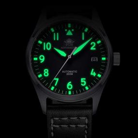img 1 attached to 🕶️ ADDIESDIVE Men's Pilot Watch: NH35A Automatic Steel Movement, Diver 200M, Luminescent Dial