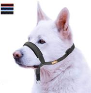 🐶 leather-decorated dog head collar for optimal control and comfort on walks - suitable for small, medium, and large dogs logo