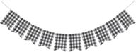 🎅 fakteen buffalo check plaid banner for christmas mantel fireplace decorations – black and white gingham bunting garland – ideal for baby shower, birthday party, and holiday supplies logo