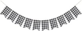img 4 attached to 🎅 FAKTEEN Buffalo Check Plaid Banner for Christmas Mantel Fireplace Decorations – Black and White Gingham Bunting Garland – Ideal for Baby Shower, Birthday Party, and Holiday Supplies