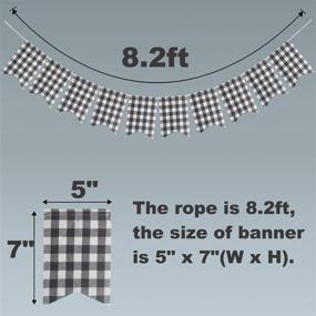 img 3 attached to 🎅 FAKTEEN Buffalo Check Plaid Banner for Christmas Mantel Fireplace Decorations – Black and White Gingham Bunting Garland – Ideal for Baby Shower, Birthday Party, and Holiday Supplies