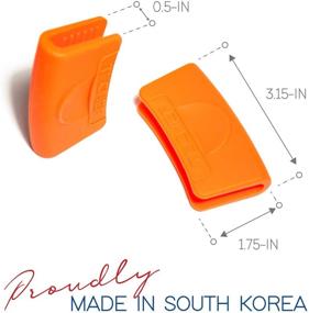 img 2 attached to 🍳 TECHEF Silicone Pot Holders/Pinch Grips/Oven Mitts (Orange, Set of 2), Made in Korea - Enhanced SEO