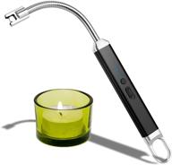 🔥 usb rechargeable windproof candle lighter with led battery display for camping, grills, and fireworks logo