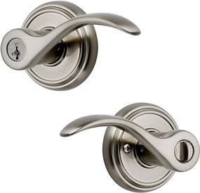 img 4 attached to 🔒 Baldwin Prestige Tobin Entry Lever with SmartKey in Satin Nickel: Enhanced Security and Style