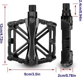 img 3 attached to 🚲 9/16" Bike Pedals for MTB - Mountain Road Bicycle Flat Pedal with Anti-Skid Pins