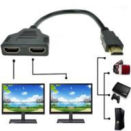 🔌 high definition hdmi male to dual hdmi female splitter cable adapter - ideal for dvd players, ps3, hdtv, stb, lcd projectors logo