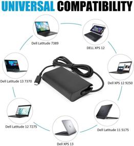 img 2 attached to 65W USB C Type-C AC Charger for Dell - LA65NM170, DA30NM150, LA45NM150, 02YKOF - Dell XPS 12 9250, Latitude 11 5175, 12 7275, 13 7370, 14 5480 Power Supply Cord