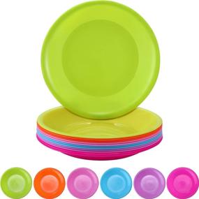 img 4 attached to 🍽️ Vibrant Plastic Microwave & Dishwasher Safe Plates