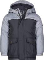 🧥 boys' kosh heavyweight colorblock puffer thyme jacket & coat logo