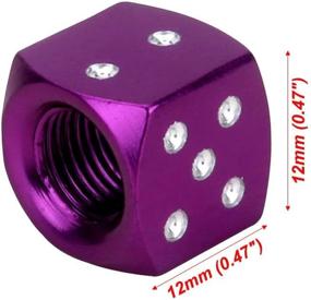 img 2 attached to Senzeal 5X Aluminum Dice Valve Caps Car Truck Motorcycle Wheel Bicycle Tire Valve Stem Caps Purple