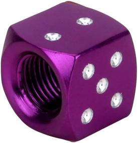 img 3 attached to Senzeal 5X Aluminum Dice Valve Caps Car Truck Motorcycle Wheel Bicycle Tire Valve Stem Caps Purple