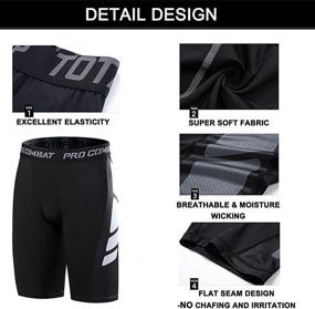 img 2 attached to 🏃 High-Performance Men's Compression Shorts 3-Pack - Cool, Dry & Comfortable Sports Tights for Running, Workout, & Training - Black