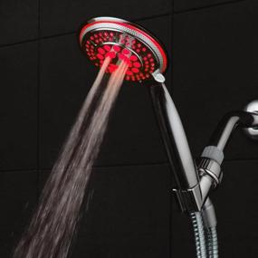 img 1 attached to 🚿 Dream Spa All Chrome Water Temperature Controlled Color Changing 5-Setting LED Handheld Shower-Head: Experience Colorful LED Lights Synced to Water Temperature!