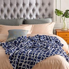 img 3 attached to 🛏️ NC Flannel Fleece Blanket, Queen Size, Ultra Soft and Warm, Navy Crown Design - Perfect for Bed, Couch, or Living Room