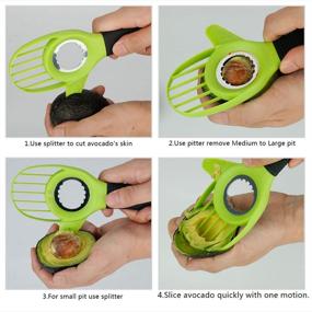 img 1 attached to 🥑 Dotala 3-in-1 Avocado Tool - Splitter, Pitter, Cutter with Knife Peeler and Scoop - Comfort-Grip Handle (Green)