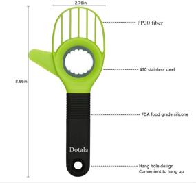 img 2 attached to 🥑 Dotala 3-in-1 Avocado Tool - Splitter, Pitter, Cutter with Knife Peeler and Scoop - Comfort-Grip Handle (Green)