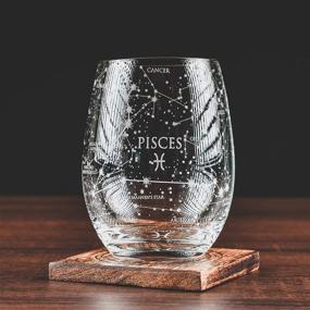 img 3 attached to 🐠 Pisces Zodiac Stemless Wine Glass - Greenline Goods Astrology Sign Constellation Tumbler, 15 oz (Single Glass)