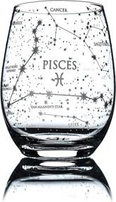 img 4 attached to 🐠 Pisces Zodiac Stemless Wine Glass - Greenline Goods Astrology Sign Constellation Tumbler, 15 oz (Single Glass)