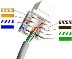 img 1 attached to 🔌 BOPLAT 1-портовая вставка CAT 6 Ethernet для монтажа на стену с инструментом - однопортовая белая панель CAT6 RJ45 с ключевым разъемом для круглого сетевого кабеля CAT7/CAT6/CAT5e