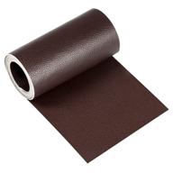 🛋️ self-adhesive leather repair tape kit in 4 x 60 inch black for couches, chairs, furniture, sofas, car seats, boots, recliners, handbags, jackets, first aid patch - black-01/brown logo