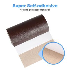 img 1 attached to 🛋️ Self-Adhesive Leather Repair Tape Kit in 4 x 60 Inch Black for Couches, Chairs, Furniture, Sofas, Car Seats, Boots, Recliners, Handbags, Jackets, First Aid Patch - Black-01/Brown