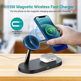 img 1 attached to 🔌 DARSSUM Magnetic Wireless Charger 5 in 1: Fast Charging Station for iPhone 12/Pro/Max/Mini, iWatch SE/6/5/4/3/2/1, Airpods 2/Pro (QC 3.0 Adapter)