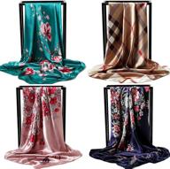🧣 alipearl 4pcs premium satin square silk-like head scarf 35&#34; for women - stylish hair wraps logo