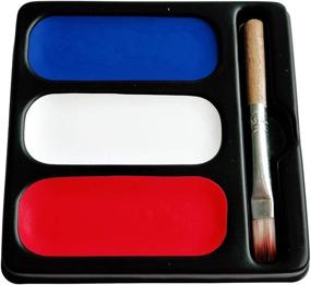 img 3 attached to USA Colors Mini Face Paint Kit: Blue Red & White Makeup Face Painting Palette (3 Paints, Brush & Stencils) Set for Patriotic Events - 4th of July, Independence Day, Veterans Day