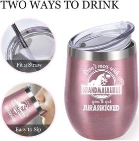 img 2 attached to 🍷 12 Ounce Wine Tumbler - Christmas Gifts for Grandma Nana, Stocking Stuffers for Mom, Women, Her - Great Gifts for Great Grandma Nana on Xmas, Birthday, Valentines Day, Mothers Day - Ideal for Granddaughters and Grandsons