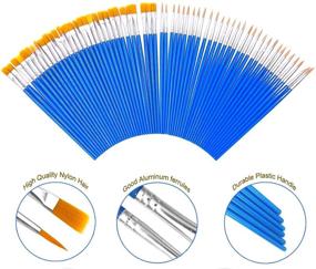 img 3 attached to 🎨 Лучший набор детских художественных красок: 60 плоских кисточек с палитрами и 5 круглыми лотками для красок - идеально подходит для акриловой, масляной, акварельной живописи в классе, на вечеринках и многое другое!