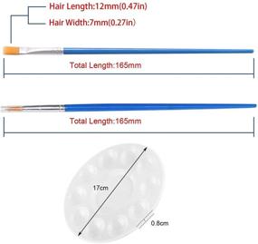 img 4 attached to 🎨 Лучший набор детских художественных красок: 60 плоских кисточек с палитрами и 5 круглыми лотками для красок - идеально подходит для акриловой, масляной, акварельной живописи в классе, на вечеринках и многое другое!