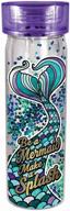 🧜 stunning spoontiques mermaid glitter water bottle, turquoise & purple: one size, high-quality design логотип