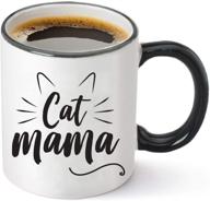 🐱 11oz cat mama funny coffee mug - unique christmas gift idea for cat lovers - perfect birthday gifts for women - cat mom cup logo