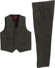 img 4 attached to 👖 Stylish Gioberti Boys' Tweed Plaid Pants: Perfect for Suits & Sport Coats