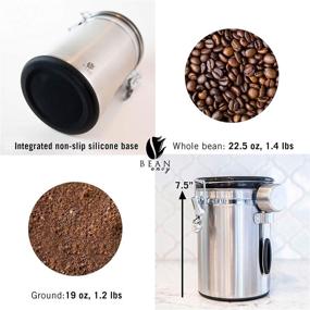 img 2 attached to ☕ Bean Envy Coffee Canister - 22.5 oz Coffee Storage Container with Stainless Steel Scoop, Silicone Base, Date Tracker, Co2-Release Valve, and Steel Construction