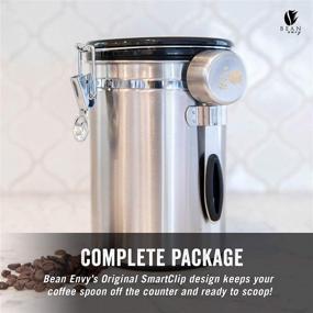 img 3 attached to ☕ Bean Envy Coffee Canister - 22.5 oz Coffee Storage Container with Stainless Steel Scoop, Silicone Base, Date Tracker, Co2-Release Valve, and Steel Construction