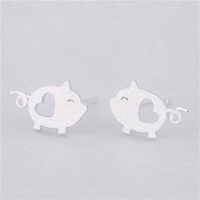 img 2 attached to Cute Pig Earrings for Girls: OnlyJump Funny Animal Piggy Stud Jewelry