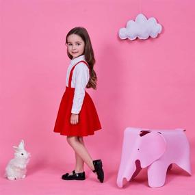 img 3 attached to 🏻 Girls' School Uniform Suspender Overall Outfits: Stylish and Practical Girls' Clothing