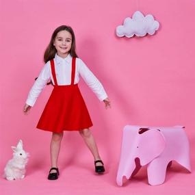 img 2 attached to 🏻 Girls' School Uniform Suspender Overall Outfits: Stylish and Practical Girls' Clothing