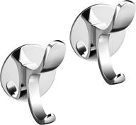 🛁 wangel 2 pack chrome-finished sus304 stainless steel towel hooks: modern wall hook holder for bathroom, coat robe clothes and self-adhesive wall mounted design логотип