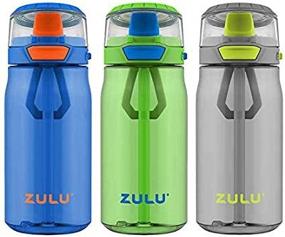 img 1 attached to 🌊 ZULU 3 Tritan 16 OZ Water Bottles Flex 3 Pack - Gray, Black, Green