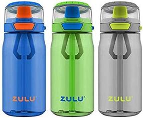 img 2 attached to 🌊 ZULU 3 Tritan 16 OZ Water Bottles Flex 3 Pack - Gray, Black, Green