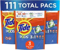 🧺 tide pods original 3-bag value pack with 111 laundry detergent pacs - he compatible logo